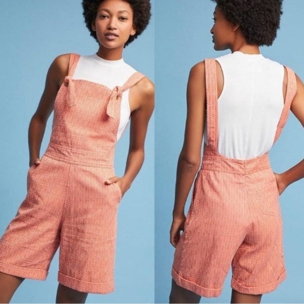 Anthropologie Coral Shorts Overalls